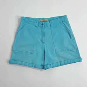 Vintage 90s High Waisted Mom Shorts Blue